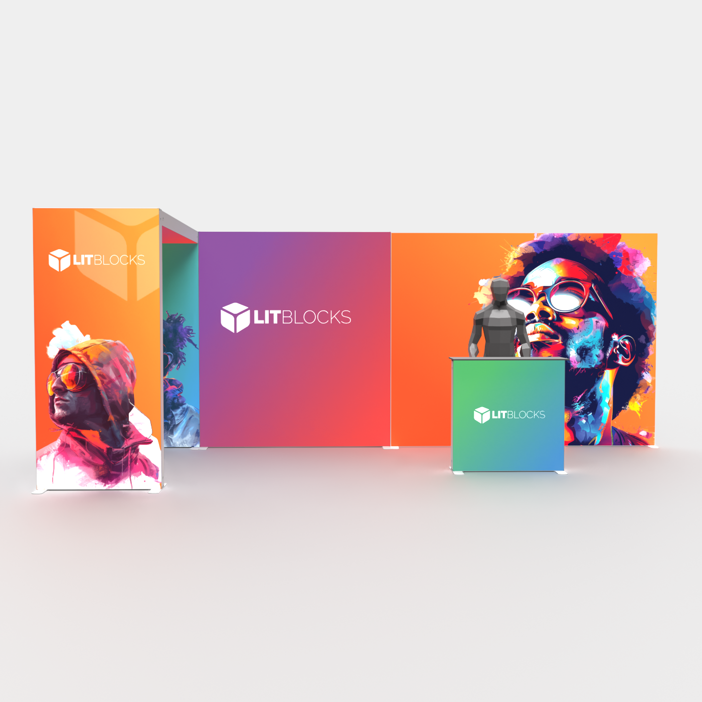 SEGO LitBlocks - 20ft x 7.4ft Bridge with Counter Lightbox Display