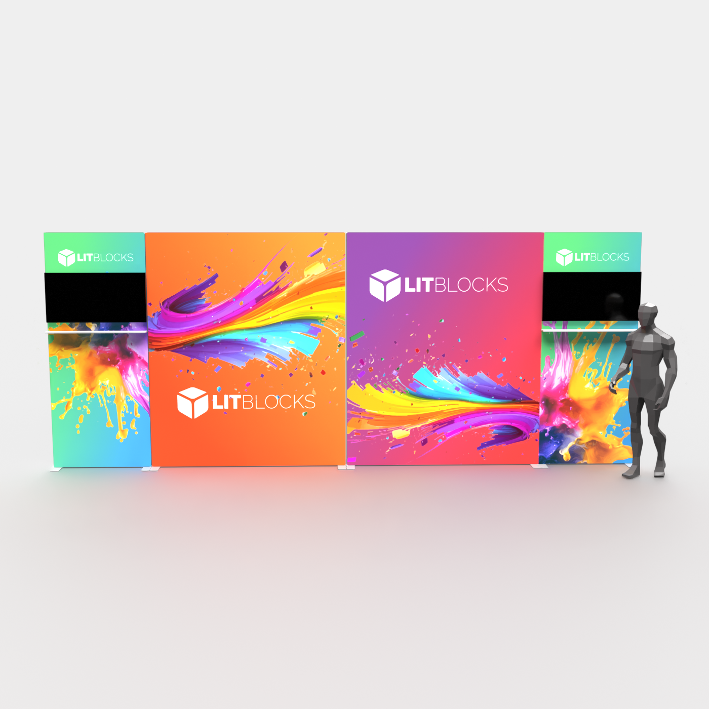 SEGO LitBlocks - 20ft X 7.4ft Lightbox Display with TV Mounts